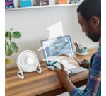 Ventilateur de bureau USB, 40 dB, blanc
