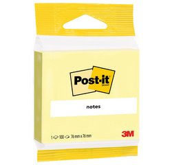 Bloc-note adhésif, 76 x 76 mm, jaune, blister