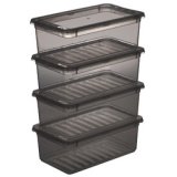 Set de boîtes de rangement 'bea', 4x 5,6 L, gris