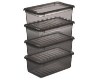 Set de boîtes de rangement 'bea', 4x 5,6 L, gris