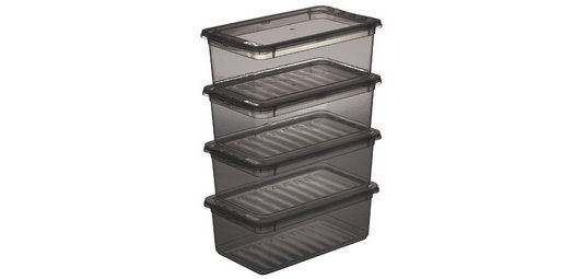 Set de boîtes de rangement 'bea', 4x 5,6 L, gris