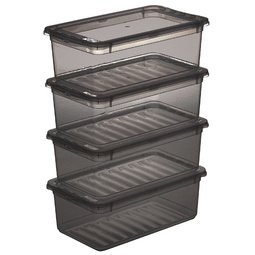 Set opbergdozen 'bea' 4 x 5,6 L grijs