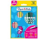 Paper Mate uitwasbare viltstift, blister van 12 stuks
