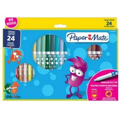 Paper Mate uitwasbare viltstift, blister van 24 stuks