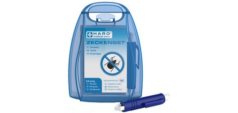 Kit anti-tiques, 24 pièces, boîte de transport bleue