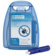 Kit anti-tiques, 24 pièces, boîte de transport bleue