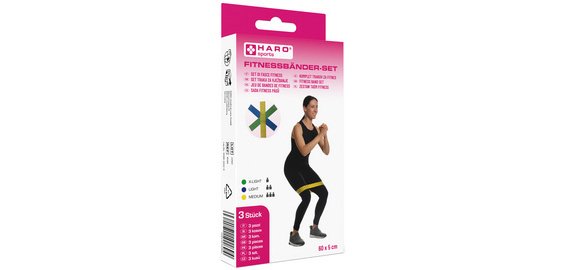 Set de bandes de fitness, léger - medium, set de 3