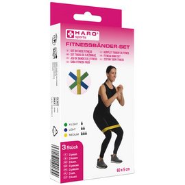 Set de bandes de fitness, léger - medium, set de 3