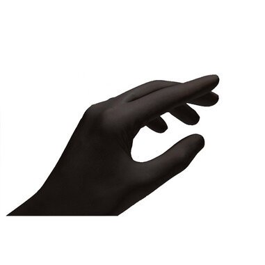 Gants jetables en nitrile, non poudré, noir - Boîte de 50