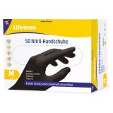 Handschuh aus Nitril, schwarz, puderfrei, Größe L - Packung mit 50 Handschuhen