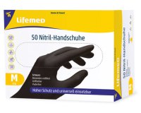 Gant en nitrile, noir, sans poudre, taille L - Boîte de 50 gants
