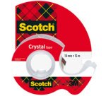 Ruban adhésif Crystal, transparent, avec dévidoir