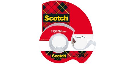 Crystal adhesive tape, transparent, with dispenser