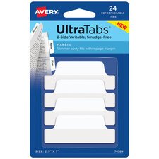 Zelfklevende tabs UltraTabs wit 63,5 x 25 mm