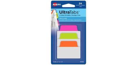 Onglet adhésif UltraTabs fluo, 50,8 x 38 mm