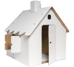 Maison de jeu, en carton ondulé, blanc