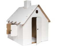 Maison de jeu, en carton ondulé, blanc