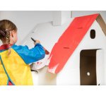 Maison de jeu, en carton ondulé, blanc