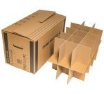 Carton à verres, en carton ondulé, brun