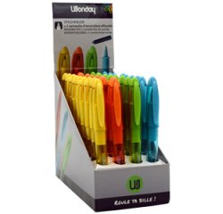 Stylo roller wonday rechargeable coloris assortis + 1 cartouche d'encre bleue