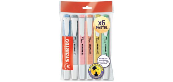 Surligneur swing cool PASTEL, Ecopack de 6