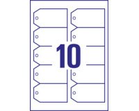 Amerikanisches Etikett 90 x 50 mm, abgeschrägter Rand, 220 g/m² weißer Karton - Packung mit 100