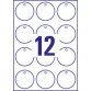 Etiquette américaine diamètre 60 mm carton 220 g/m2 blanche - Boîte de 120