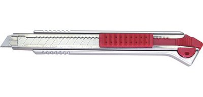 Cutter A-1000RP, boîter en aluminium, 9 mm, argent/rouge