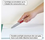 Cutter A-1000RP, boîter en aluminium, 9 mm, argent/rouge