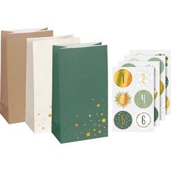 Kit calendrier de l'Avent, sachets en papier, grand