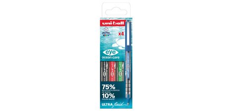 Rollerpen Uni-ball Eye Ocean Care medium assorti 4 stuks
