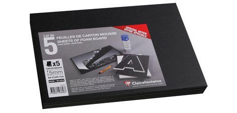 Carton Mousse lot 5 feuilles A3 5mm - Blanc