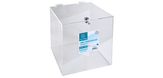 Urne transparente fermable à clé 25X25 cm - Cristal