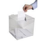 Urne, en acrylique, fermable à clé, transparent