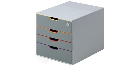 Module de classement Durable Varicolor® 4 tiroirs liseré de couleur avec serrure