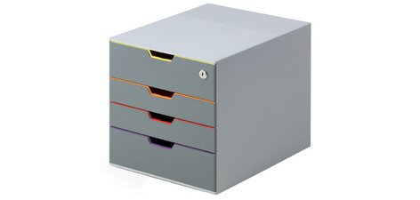 Module de classement Durable Varicolor® 4 tiroirs liseré de couleur avec serrure