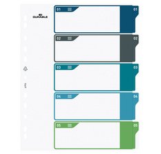 Intercalaire en plastique, numérique, A4+, 5 touches