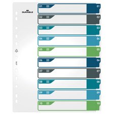 Tabbladen in plastiek numeriek A4