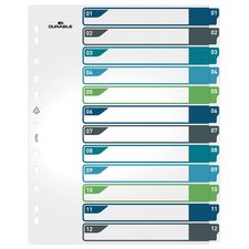 Tabbladen in plastic numeriek A4