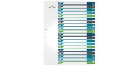 Intercalaire en plastique, numérique, A4+