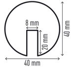 Profilé de protection d'arêtes E8R, longueur: 1 m