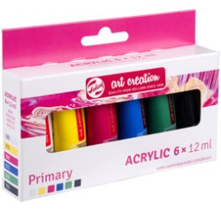 ROYAL TALENS Acrylique Art Creation Primary Set, 6 x 12 ml