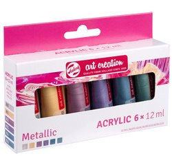 ROYAL TALENS Acrylique Art Creation Metallic Set, 6 x 12 ml