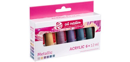 ROYAL TALENS Acrylique Art Creation Metallic Set, 6 x 12 ml