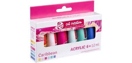 ROYAL TALENS Acrylique Art Creation Caribbean Set, 6 x 12 ml