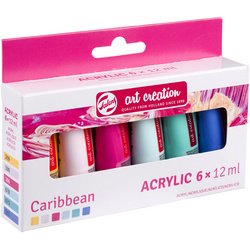 ROYAL TALENS Acrylique Art Creation Caribbean Set, 6 x 12 ml