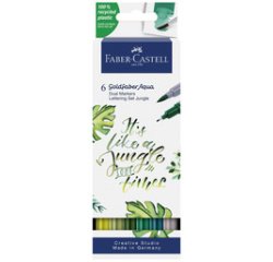 FABER-CASTELL Aquarelmarker GOLDFABER, Jungle, etui van 6