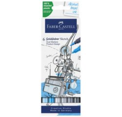 FABER-CASTELL Sketchmarker GOLDFABER, etui van 6 stuks 'design'