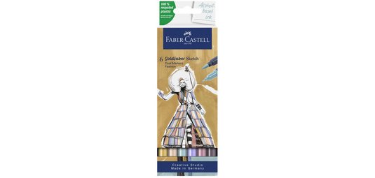FABER-CASTELL Marqueur Sketch GOLDFABER, étui de 6 Fashion