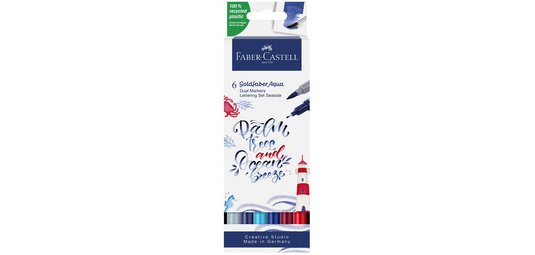 FABER-CASTELL Marqueur aquarelle GOLDFABER, Sea, étui de 6